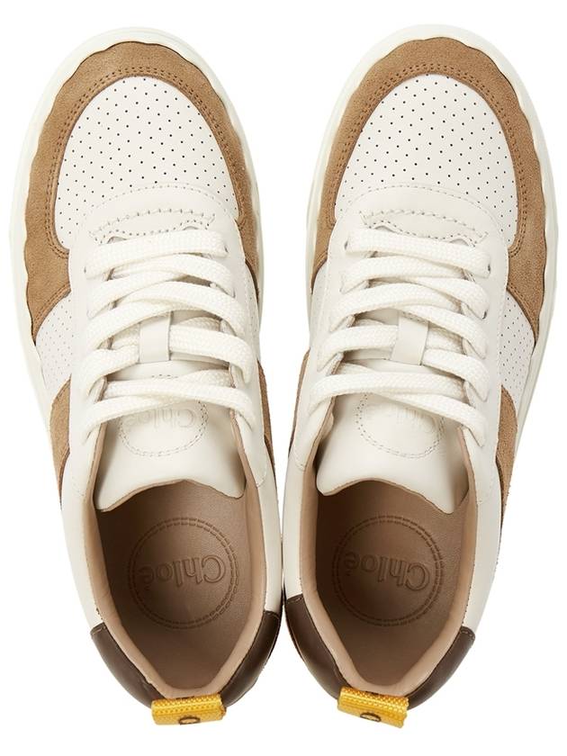 Lauren Leather Sneakers Brown White - CHLOE - BALAAN 3