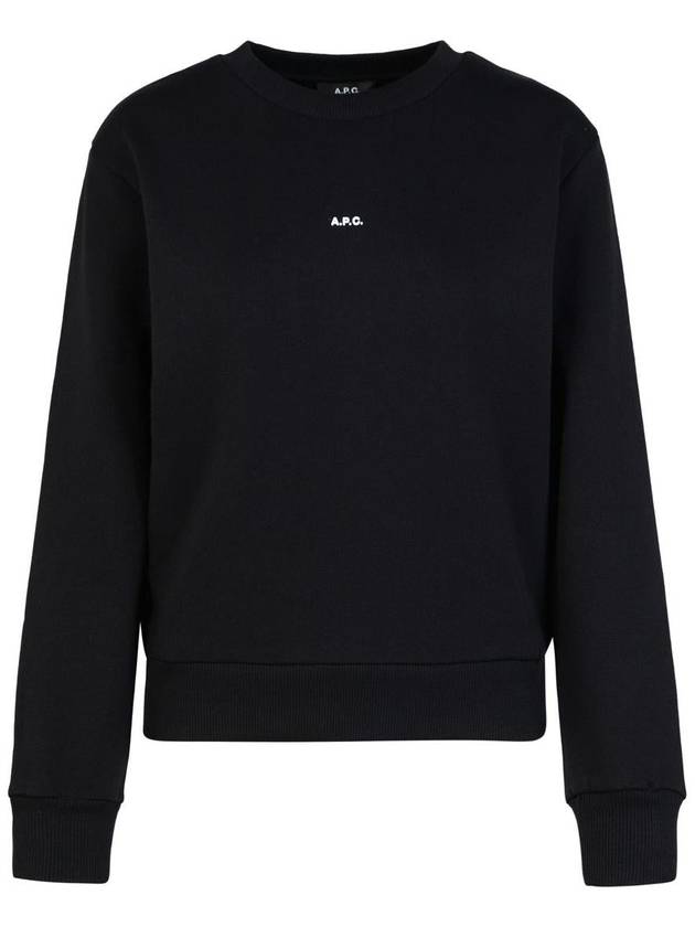 Boxy Micro Logo Sweatshirt Black - A.P.C. - BALAAN 2