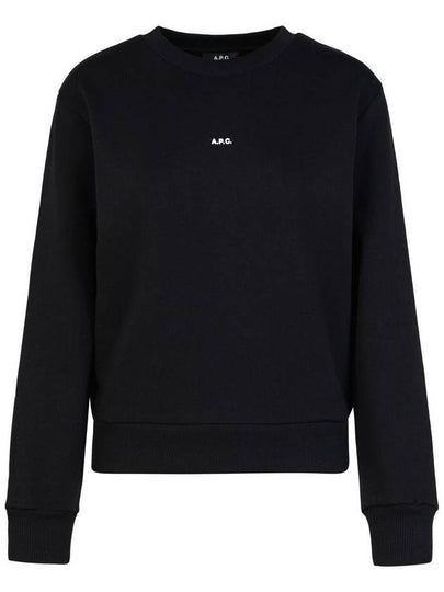 Boxy Micro Logo Sweatshirt Black - A.P.C. - BALAAN 2