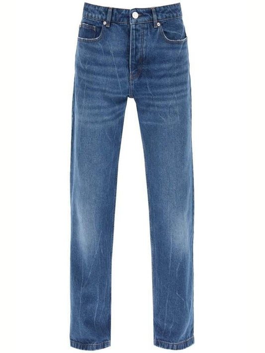 Men's Loose Straight Jeans Blue - AMI - BALAAN 1