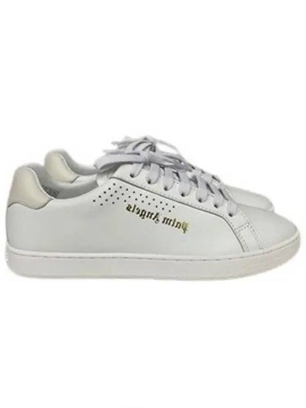 Embroidered Logo Tennis Low Top Sneakers White Pristine - PALM ANGELS - BALAAN 2