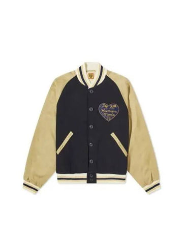 HUMAN MADE BASEBALL JACKET HM27JK007 NAVY - HUMAN MADE - BALAAN 1