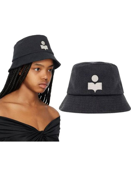 Haley Embroidered Logo Bucket Hat Black - ISABEL MARANT - BALAAN 2