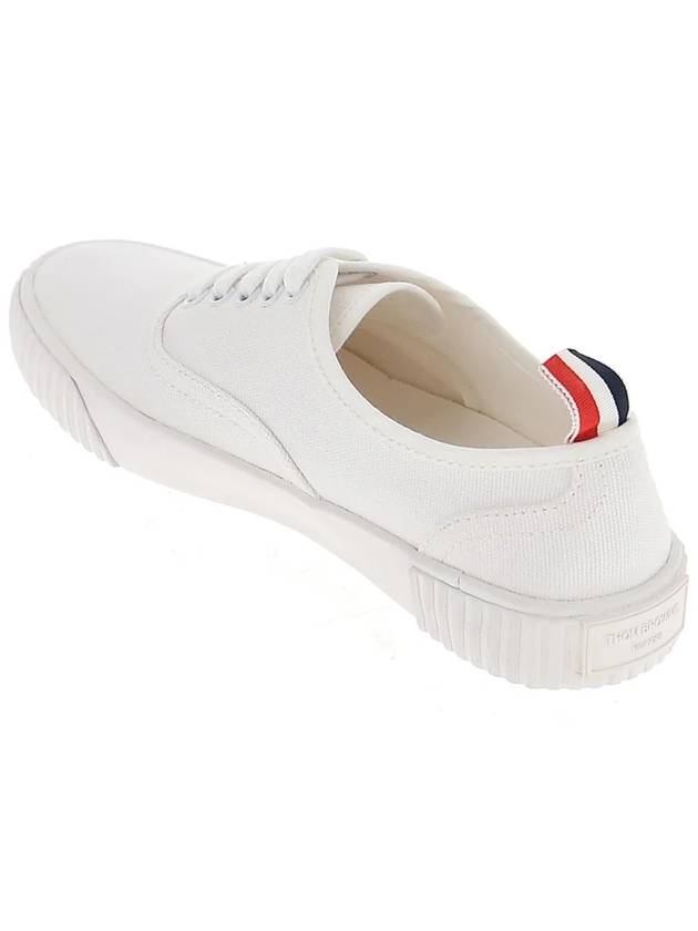 Women's Heritage Cotton Canvas Low Top Sneakers White - THOM BROWNE - BALAAN 3