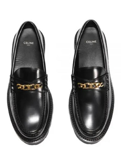 Triomphe Magaret Chain Chunky Leather Loafers Black - CELINE - BALAAN 2