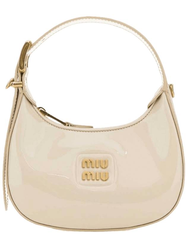 Logo Leather Hobo Shoulder Bag White - MIU MIU - BALAAN 1