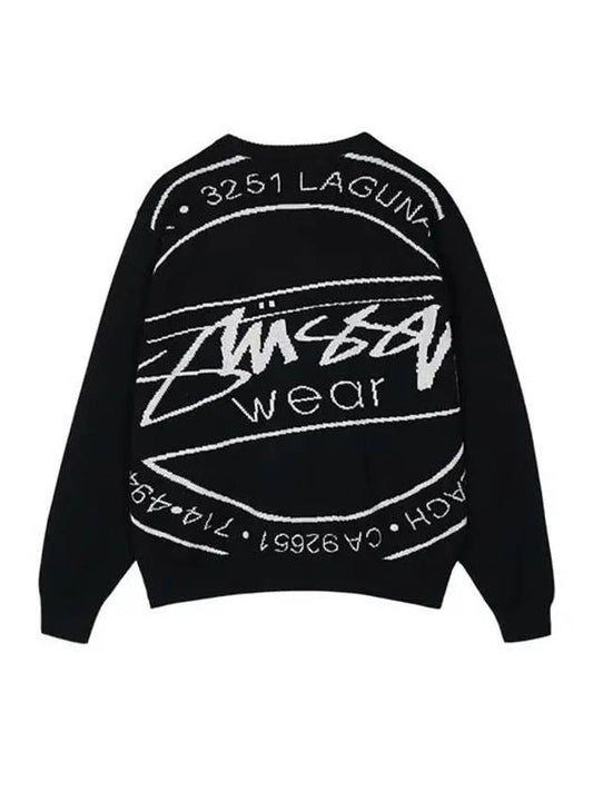 Unisex LAGUNA Icon Cotton Sweater Black 117223 0001 - STUSSY - BALAAN 2