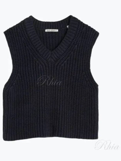 Intact Chunky Cotton Rib Vest Navy - OUR LEGACY - BALAAN 2