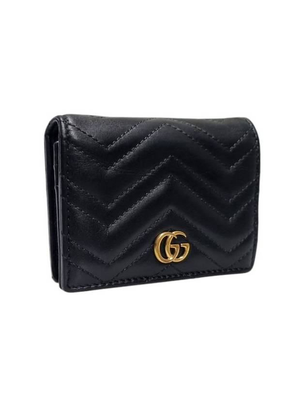 466492 GG Marmont Matelasse Black Card Case Half Wallet - GUCCI - BALAAN 2