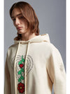 Flower Fleece Jersey Hoodie Beige - MONCLER - BALAAN 4