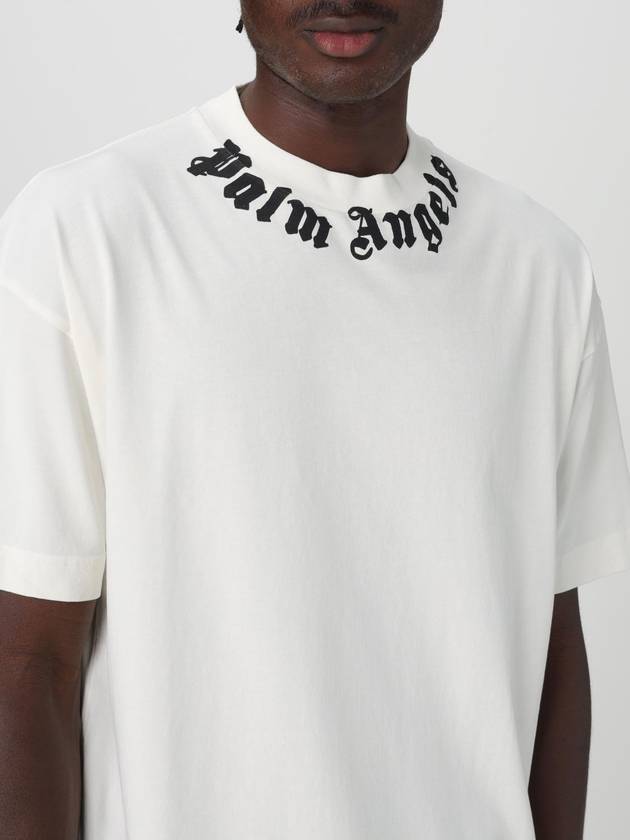 24FW Palm Angels Short Sleeve T-Shirt PMAA001F24JER0070310 OFF WHITE BLACK White - PALM ANGELS - BALAAN 6