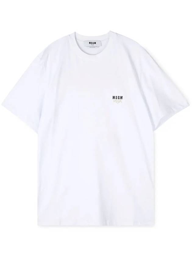 Logo Crew Neck Short Sleeve T-Shirt White - MSGM - BALAAN 4