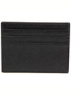 Pebble Grain Leather Stripe Note Compartment Card Wallet Black - THOM BROWNE - BALAAN 5