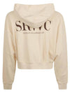 Women's SRWC Logo Cropped Hoodie Beige - SPORTY & RICH - BALAAN 4