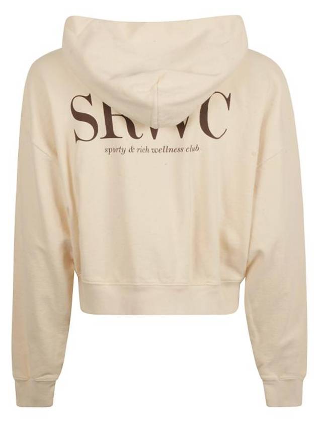 Women's SRWC Logo Cropped Hoodie Beige - SPORTY & RICH - BALAAN 4