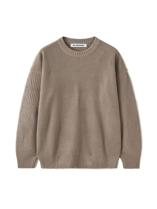 Crew Neck Rib Knit Top Mocha - BLONDNINE - BALAAN 1