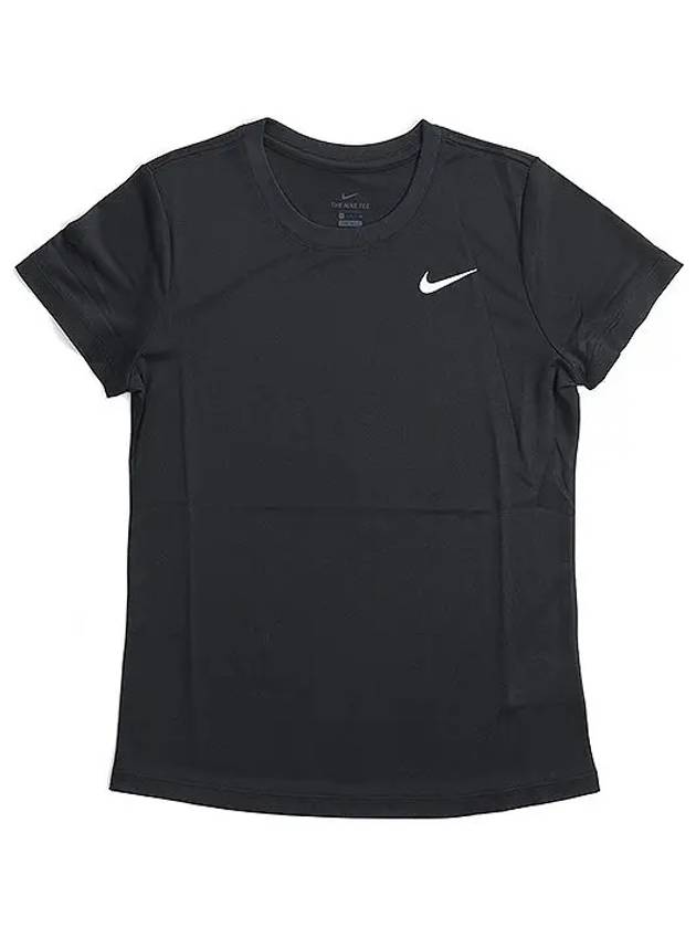 Women's Dri Fit Logo Leg Crew Short Sleeve T-Shirt Black - NIKE - BALAAN 3