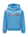 Kids English Print Hooded Sweatshirt Blue 8G00028809AG 726 - MONCLER - BALAAN 1