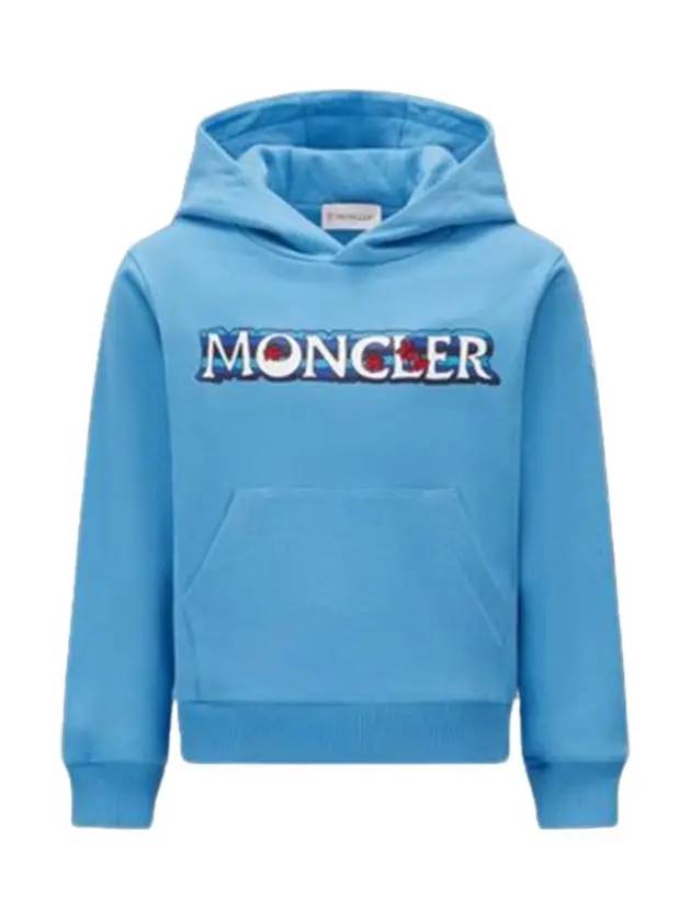 Kids Logo Print Hooded Top Blue - MONCLER - BALAAN 3