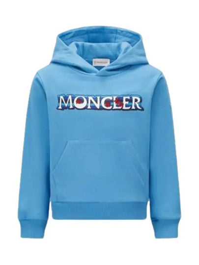 Kids Logo Print Hooded Top Blue - MONCLER - BALAAN 2