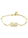 Men's V Logo Metal Bracelet Gold - VALENTINO - BALAAN 3