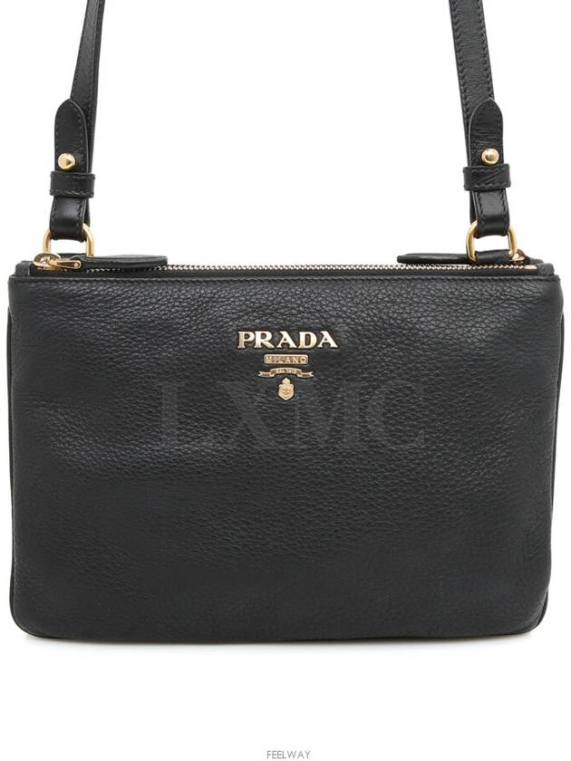 Bandolier Grace Calf Double Zipper Cross Bag 1BH046 - PRADA - BALAAN 1