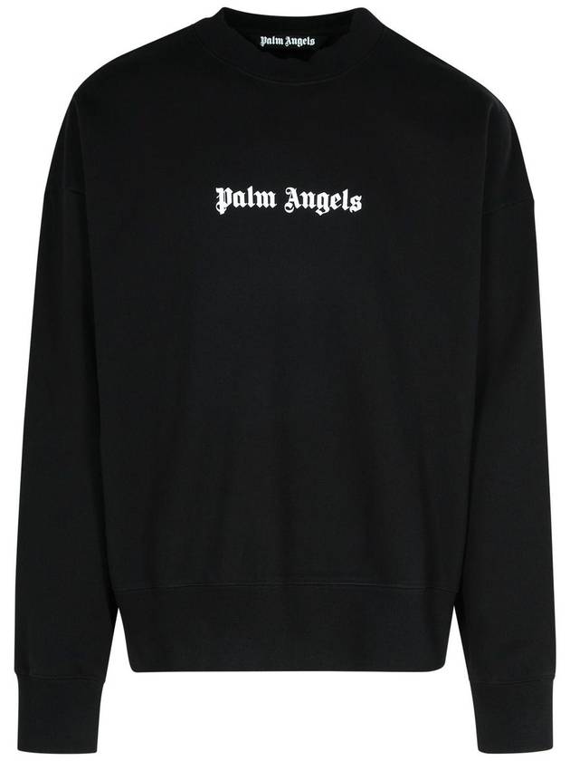 Palm Angels Black Cotton Sweatshirt - PALM ANGELS - BALAAN 1