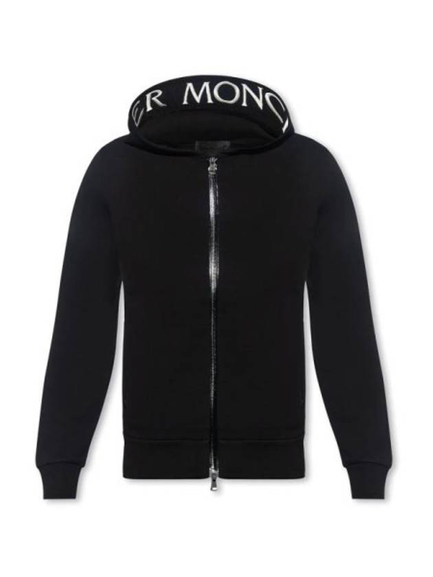 Men's Logo Cotton Fleece Zip Up Hoodie Black - MONCLER - BALAAN 3