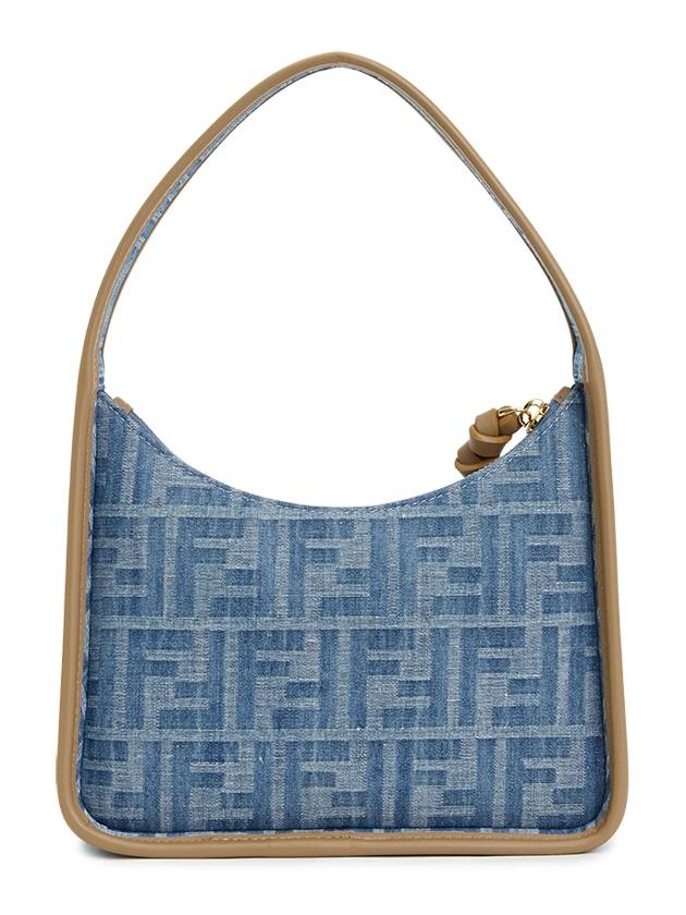 Fendessence FF Logo Denim Mini Shoulder Bag Light Blue - FENDI - BALAAN 4