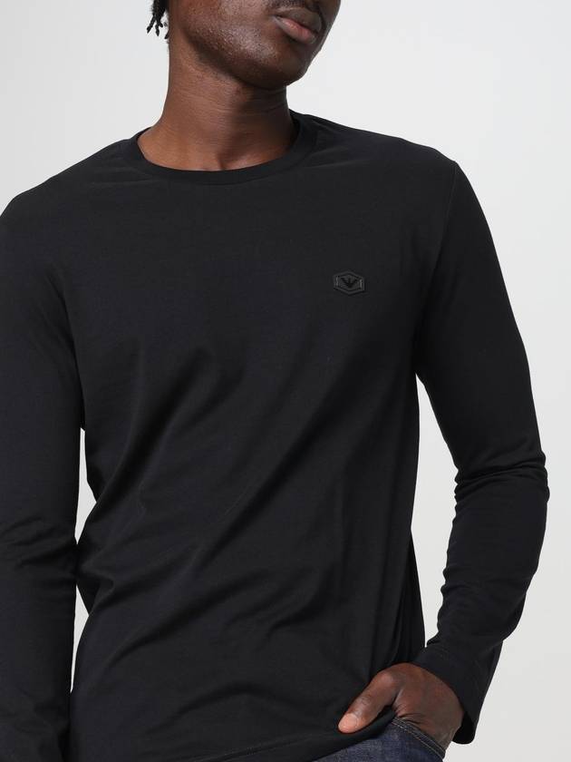 Logo Long Sleeve T-Shirt Black - EMPORIO ARMANI - BALAAN 4