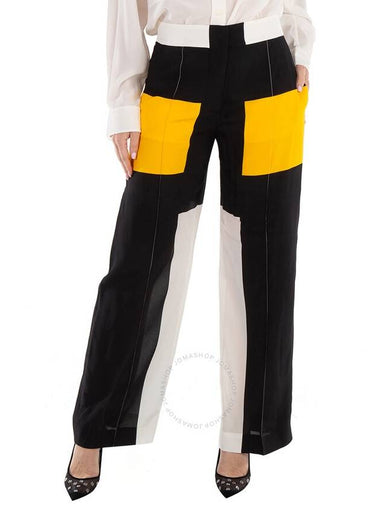 Burberry Deep Saffron Colorblock Jane Tailored Trousers, Brand Size 2 (US Size 0) - BURBERRY - BALAAN 1