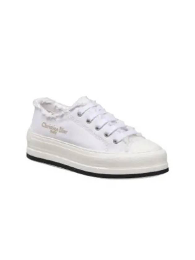 Walk'n Platform Cotton Canvas Low Top Sneakers White - DIOR - BALAAN 2