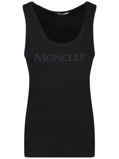 Women's Embroidered Logo Sleeveless Black - MONCLER - BALAAN 2