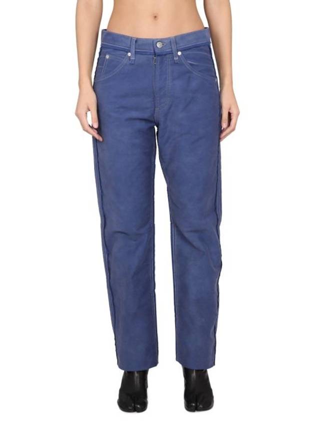 Distressed Cotton Straight Jeans Blue - MAISON MARGIELA - BALAAN 3