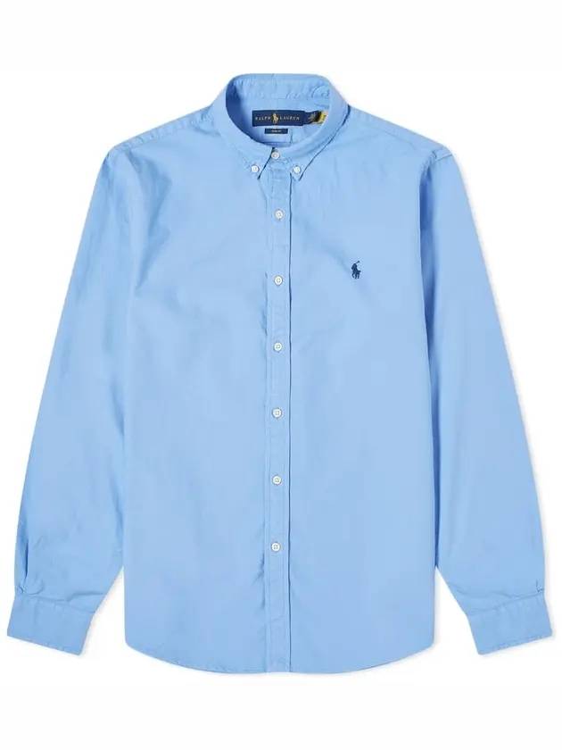 Men's Slim Fit Oxford Long Sleeve Shirt Blue - POLO RALPH LAUREN - BALAAN.