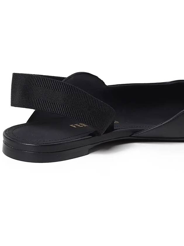 Leather Slingback Flat Black - SALVATORE FERRAGAMO - BALAAN 4