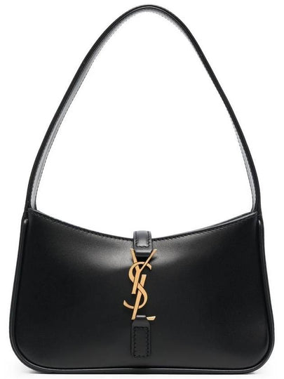 LE 5A 7 Small Smooth Leather Hobo Shoulder Bag Black - SAINT LAURENT - BALAAN 2