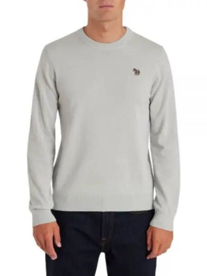 Zebra Patch Crew Neck Knit Top Light Grey - PAUL SMITH - BALAAN 2