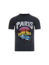 Paris Tropical Short Sleeve T-Shirt Black - BALENCIAGA - BALAAN 2