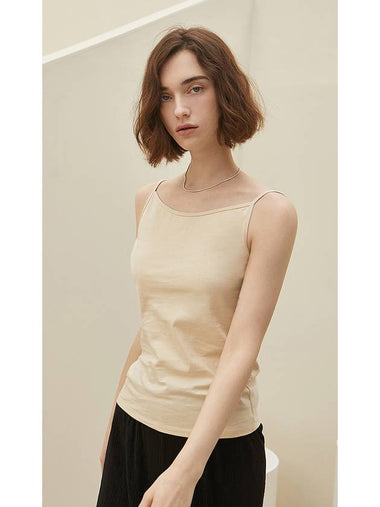 boat neck sleeveless T_BEIGE - ARIFF - BALAAN 1