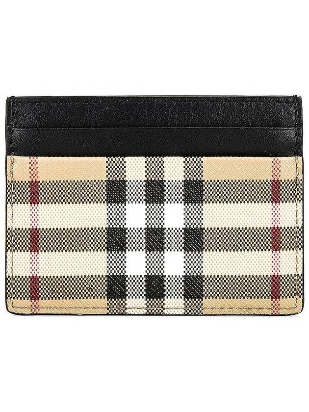 Sandon Check Single Card Wallet Beige - BURBERRY - BALAAN 1