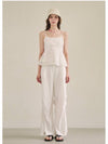 Stock Lace Bustier Wide Pants Setup Ivory - MICANE - BALAAN 4