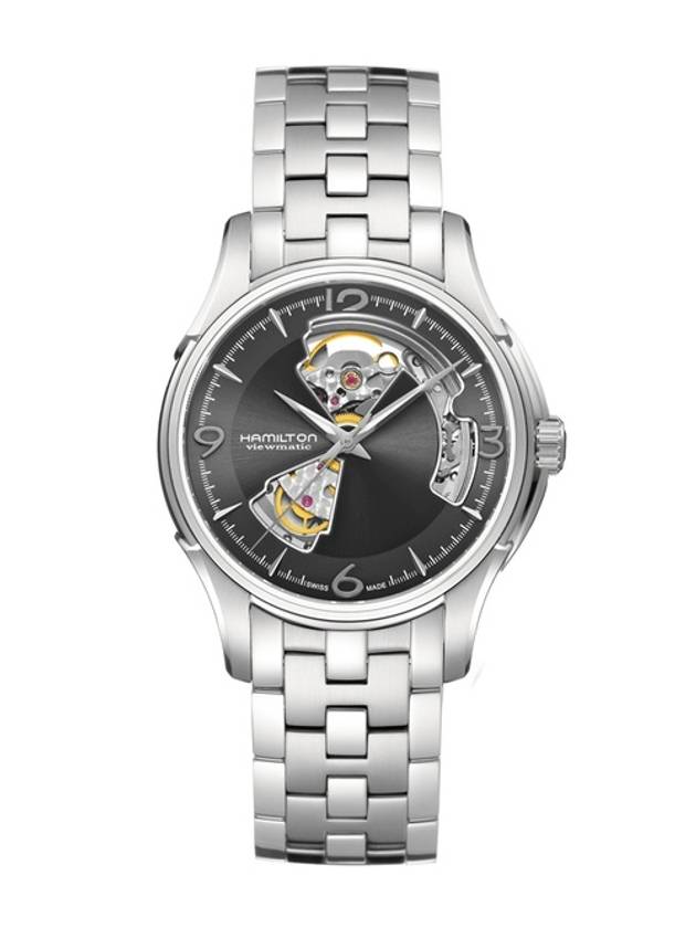 Jazzmaster Open Heart Automatic 40mm Metal Watch Grey - HAMILTON - BALAAN 1