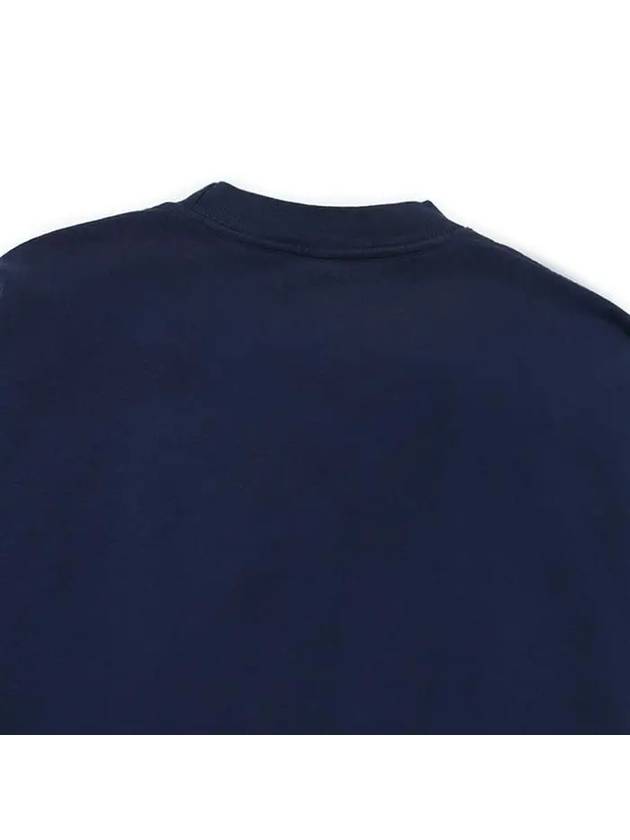 Logo Print Crew Neck Cotton Sweatshirt Navy - SPORTY & RICH - BALAAN 6