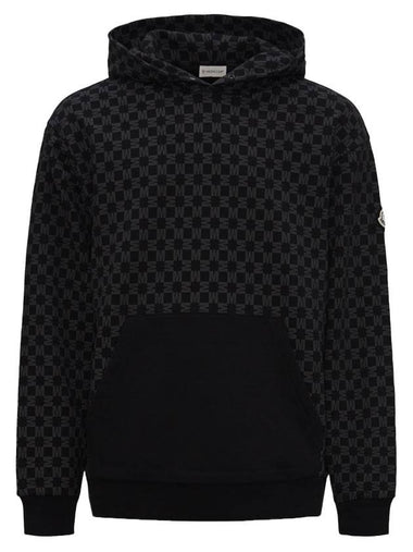 Monogram Print Hoodie Black - MONCLER - BALAAN 1