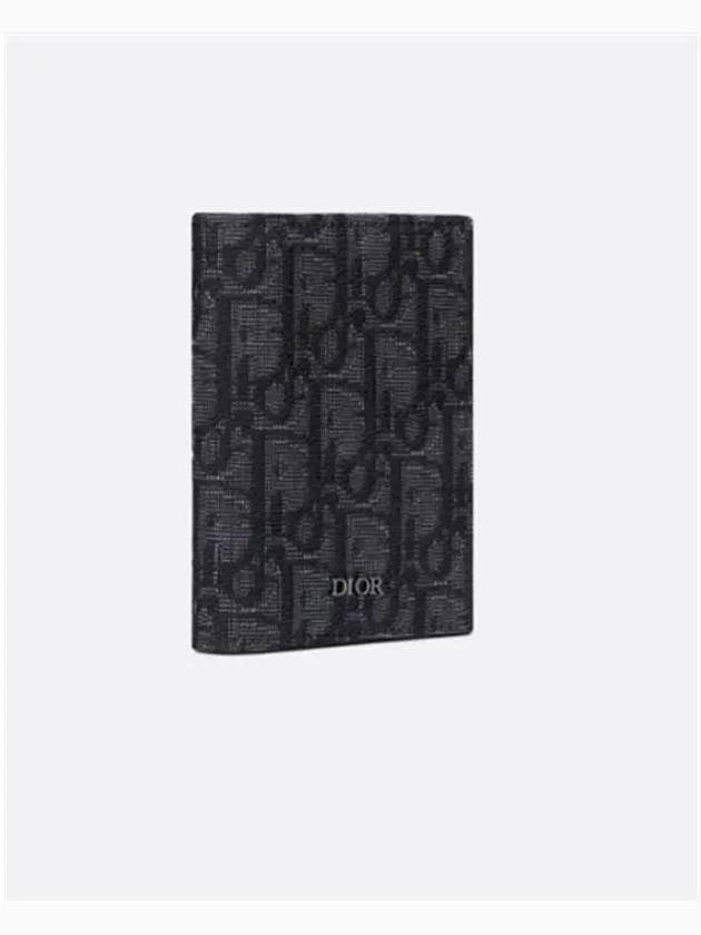 Bi-Fold Card Holder Black  Oblique Jacquard - DIOR - BALAAN 4