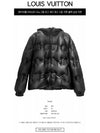 1AAUZH Monogram Logo Leather Hooded Down Jacket Black Men's Jacket TSH - LOUIS VUITTON - BALAAN 2