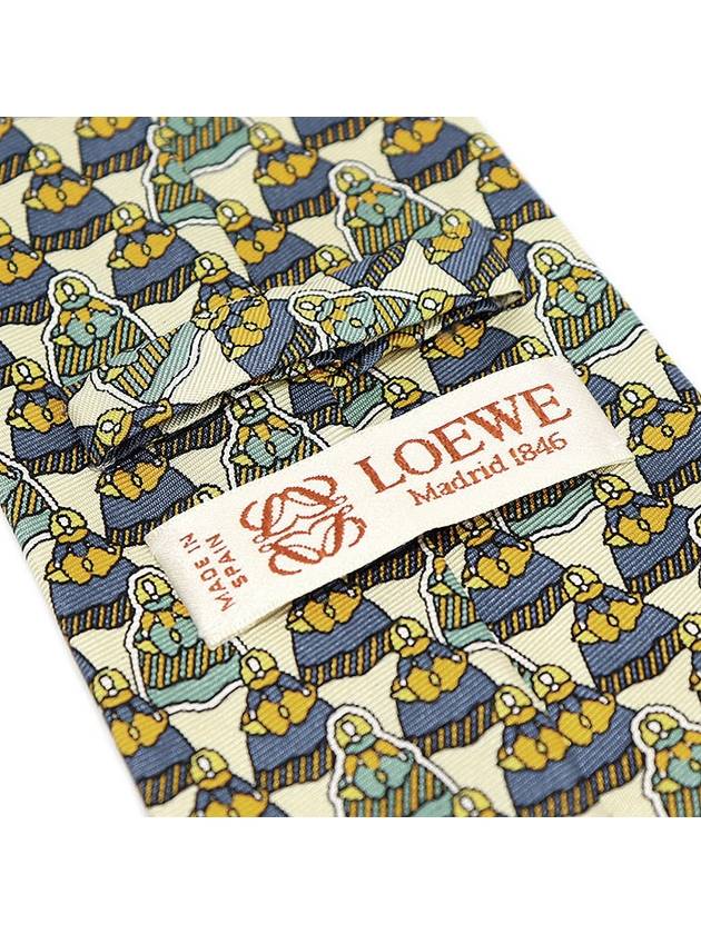 100 Silk Yellow Multi Color Pattern Tie - LOEWE - BALAAN 6