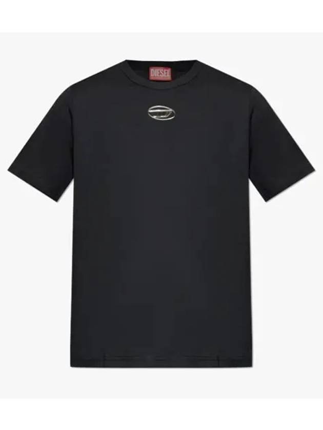 Metallic Logo Short Sleeve T-Shirt Black - DIESEL - BALAAN 2