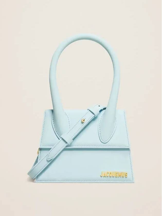 Women's Le Chiquito Moyen Signature Tote Bag Pale Blue - JACQUEMUS - BALAAN.